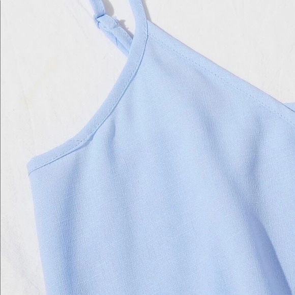 Blue Drawstring Hem Buttoned Cami Top - Picture 5 of 5